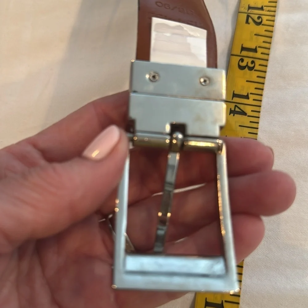 Men's Black Leather Belt with beautiful silver buckle Made in Italy